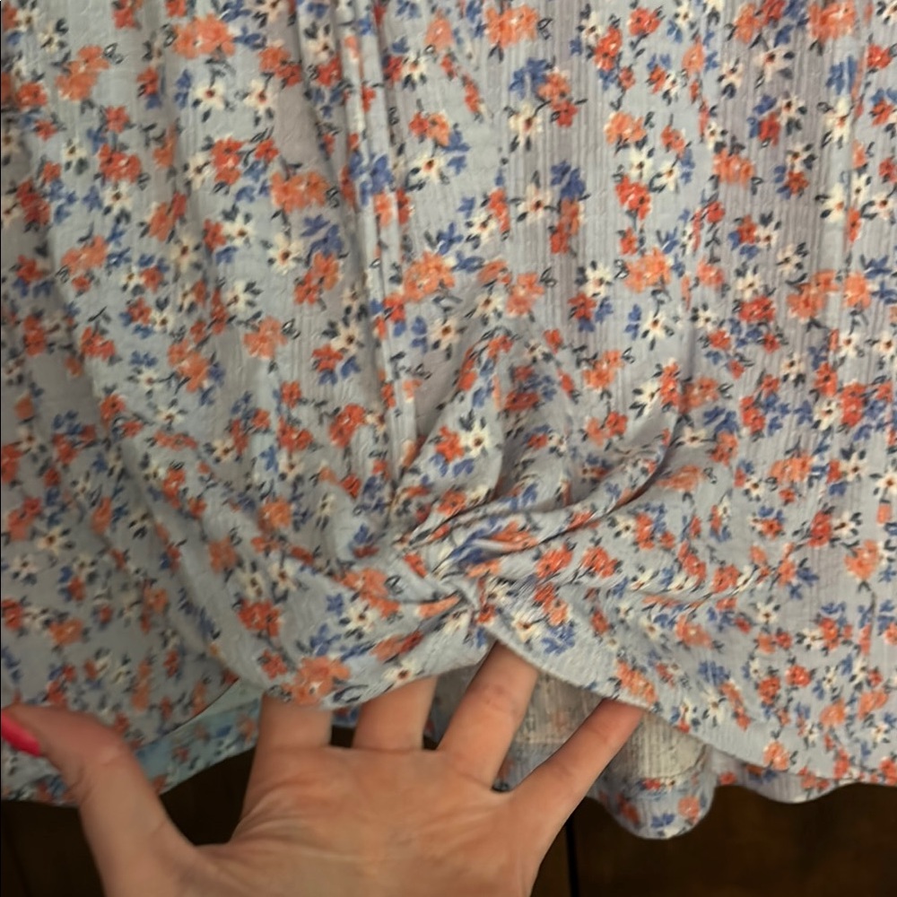 Como Vintage Pink Cap Sleeve Tie Front Blouse - Picture 4 of 5